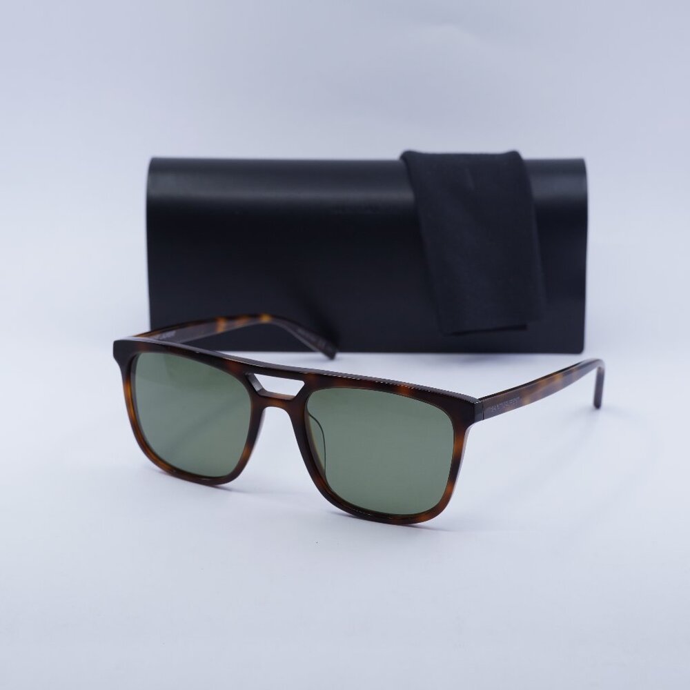 Saint Laurent SL455 002 Square Sunglasses - Havana/Green